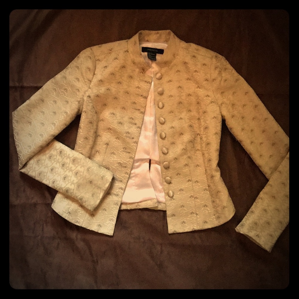 Gold lame embroidered jacket by Arden B.